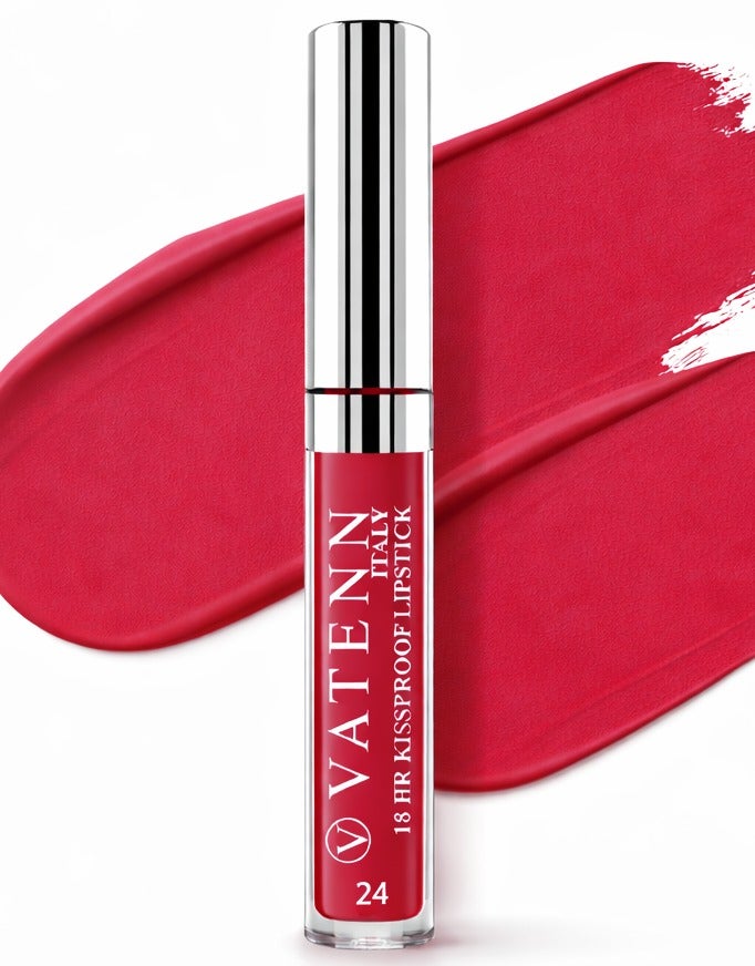 VATENN ITALY 18 Hr Kissproof Lipstick 24 Matte liquid lipstick, Lead-Free ,No Dry Feel, Weightless Feel, Vinyl Ink Kissproof /Lip Lingerie Transfer-Proof, All Day Wear. - Image 1